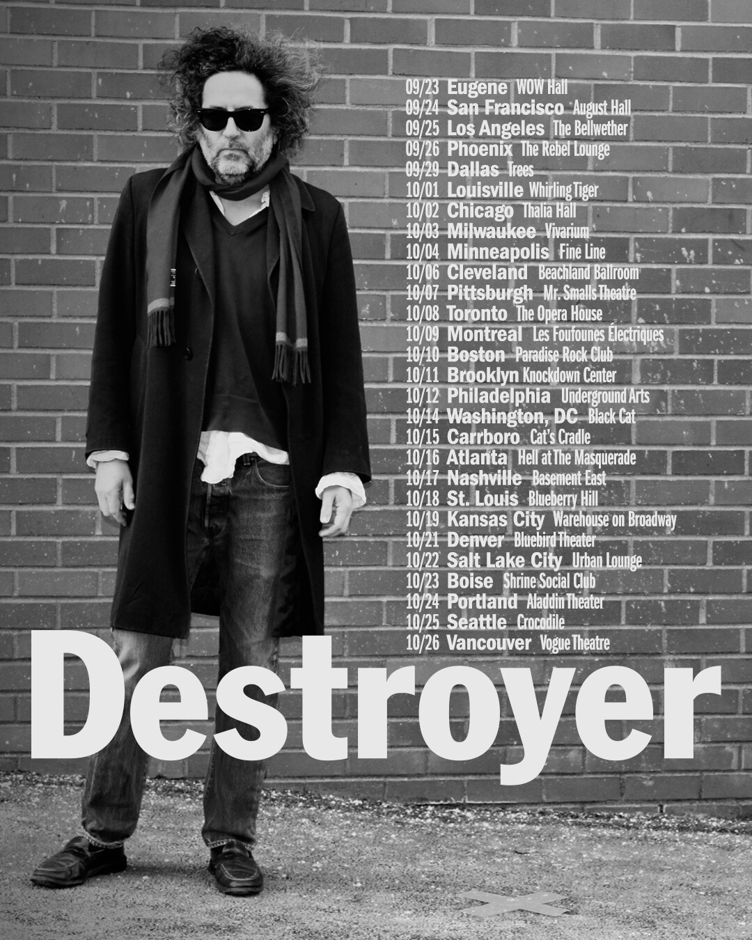 Destroyer tour poster — 2026